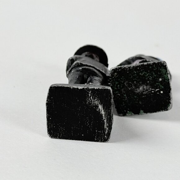 Amish Family Figurines Couple Hand-Painted Vintage Set Mini Cast Iron Figures - Picture 7 of 8